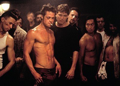 Brad Pitt in the movie "Fight Club"