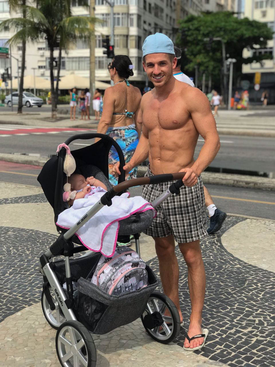 Fit dad on a stroll with Lara