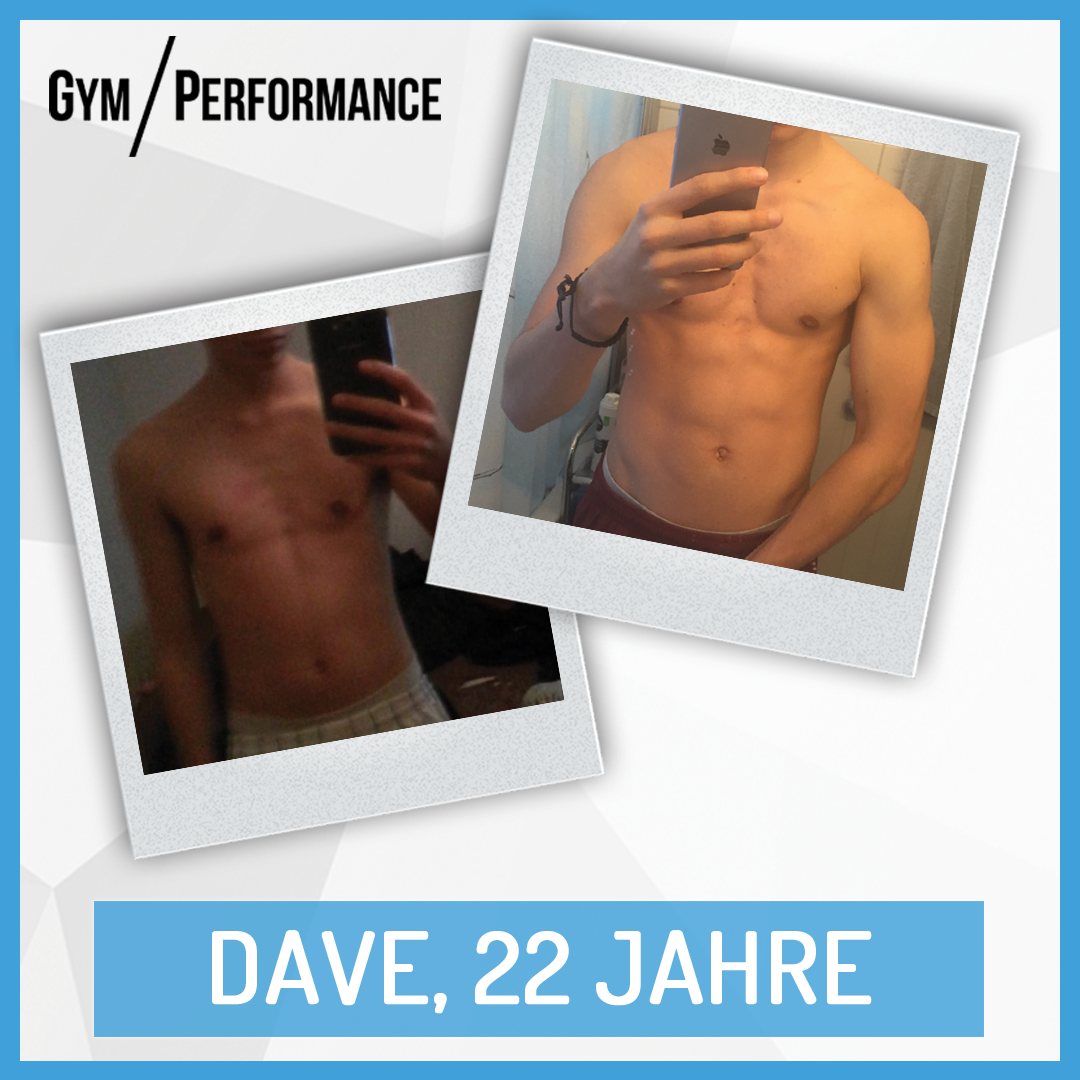 Muskeln aufzubauen ist einfacher gesagt als getan. Krafttraining, kombiniert mit einer hohen Kalorienzufuhr, führte aber auch bei Dave zu sichtbaren Ergebnissen.